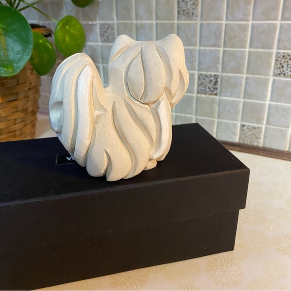 Vintage Artesania Rinconada Uruguay Hand Carved Clay Persian Cat White - Picture 4 of 7